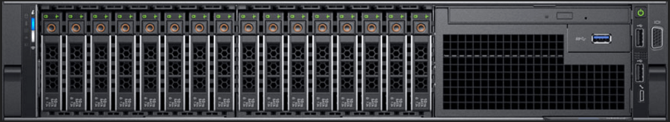 Сервер R740 вид спереди