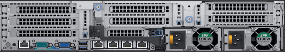 Сервер R740 вид сзади