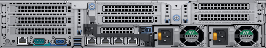 Сервер R740 вид сзади