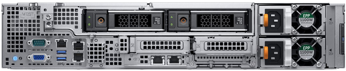 Сервер R740xd2 вид сзади