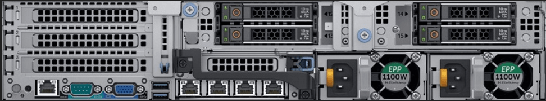 Сервер R740xd вид сзади
