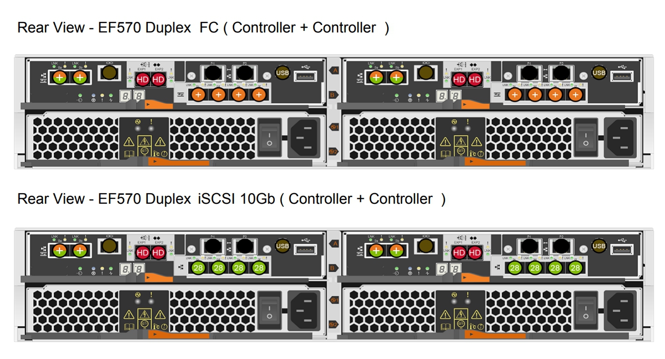 NetApp EF570 вид задней панели